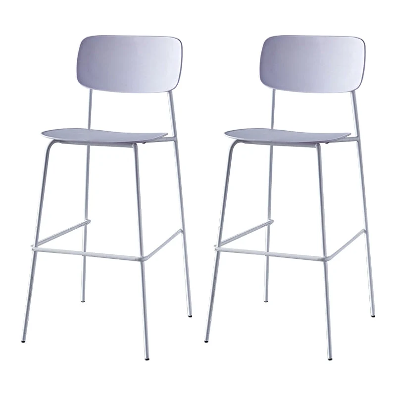 Scandinavian Backrest Counter Bar Stool Plastic Rectangle Counter-height Stool