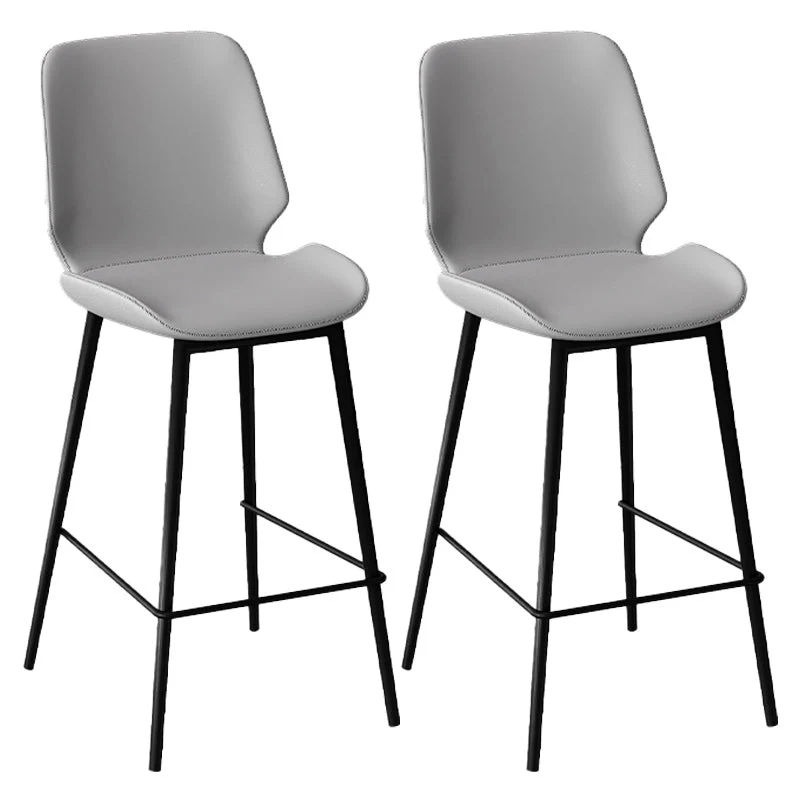 Scandinavian Bucket Counter & Bar Stool Footrest Leather Indoor Counter Stool