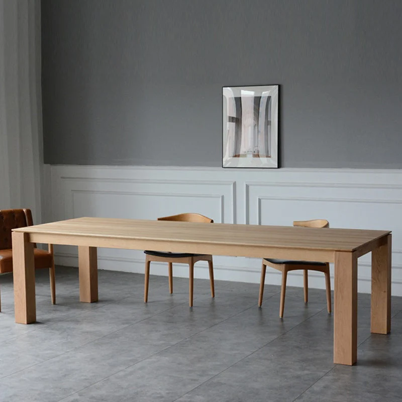 Rectangle Pine Wood Table for Restaurant Modern Dining Table with 4 Legs
