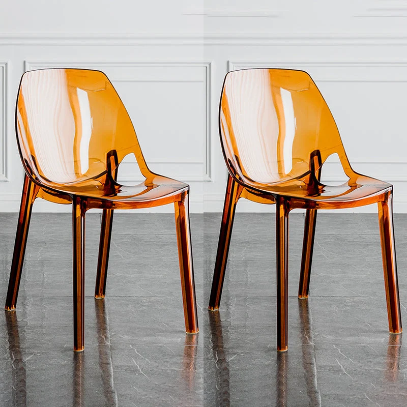 Indoor-Outdoor Plastic Side Chair Stacking Dining Accent Chair