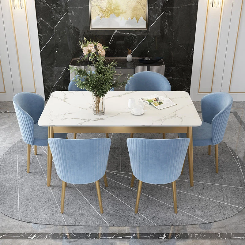 Traditional Luxury Dining Table Rectangle Sintered Stone Table for Home