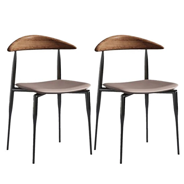 Industrial Metal Kitchen Dining Side Chair Faux Leather Side Chair