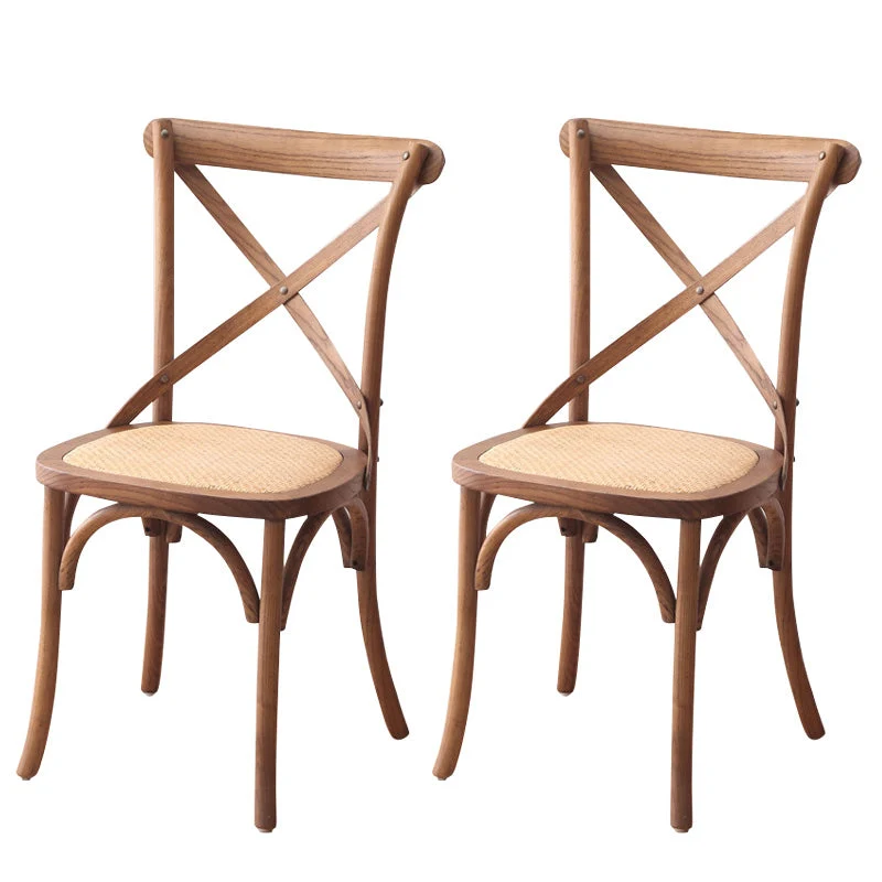 Contemporary Wood Kitchen Dining Side Chair Cross Back Side Chair