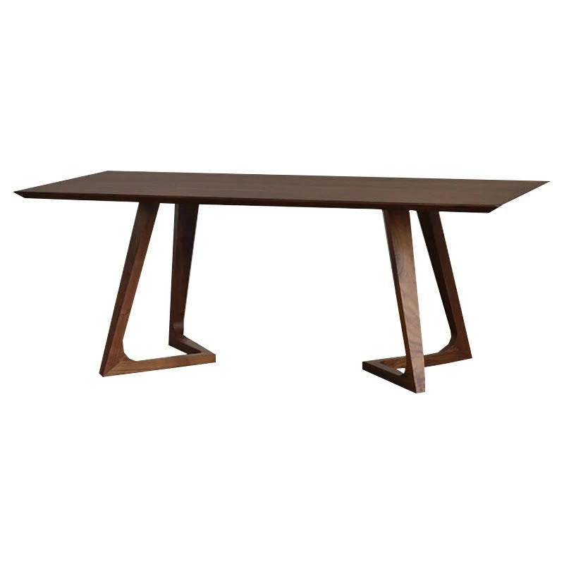 Rectangle Double Pedestal Table Modern Pine Solid Wood Dining Site Table