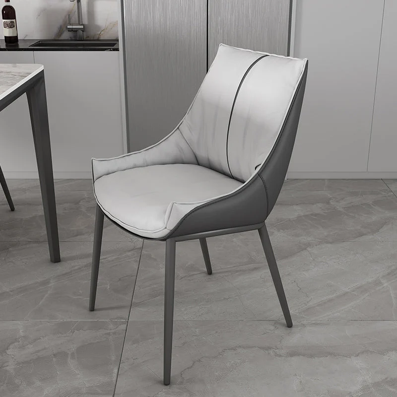Parsons Faux Leather Side Chair Upholstered Armless Dining Chairs