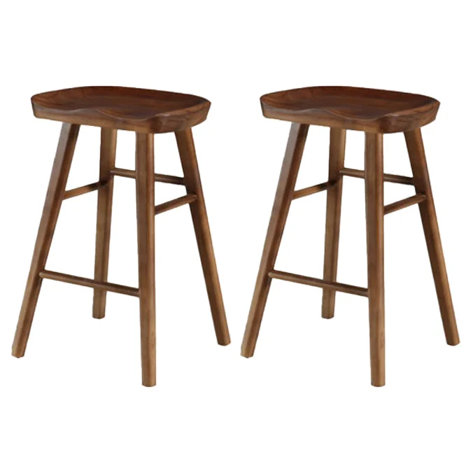 Restaurant Simple Wood Barstool Wood 4 Legs Bar Stool with Pedal