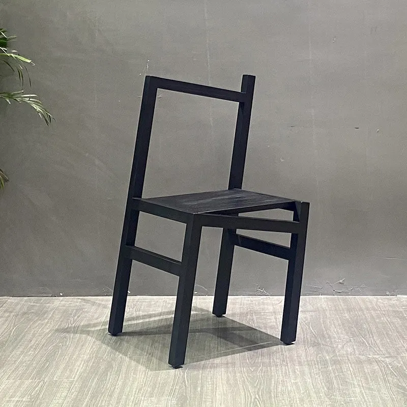 Black Wood Kitchen Dining Side Chair Open Back Dining Side Chair