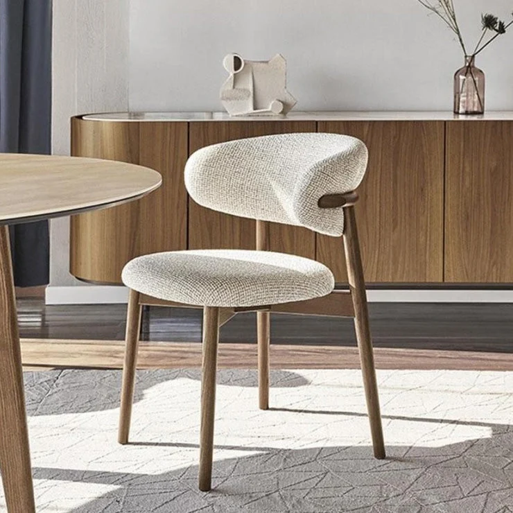 Indoor Patio Dining Chair Upholstered Armless Open Back Chair