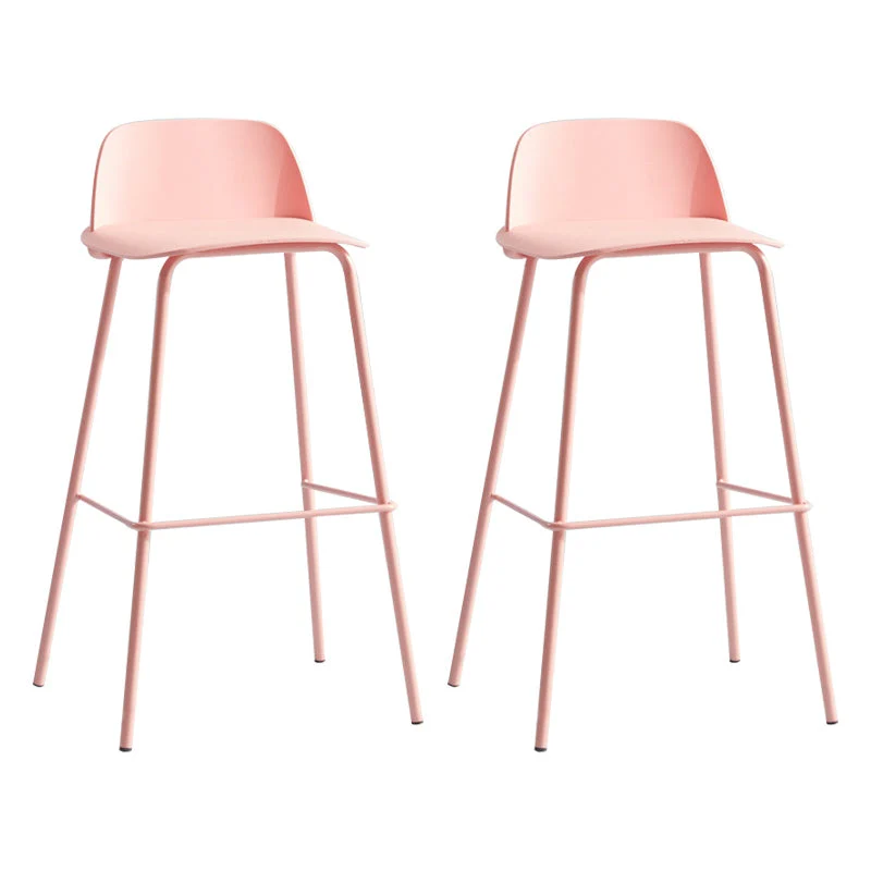 Nordic Style Plastic Barstool Colorful Iron Legs Bar Stool for Living Room