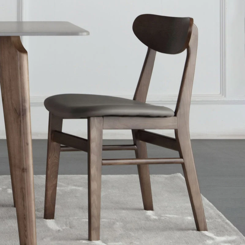 Wood Kitchen Dining Side Chair Open Back Dining Side Chair in Brown