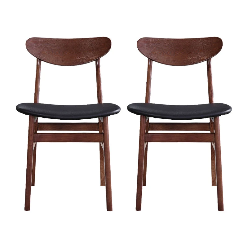 Modern Solid Wood Dining Chair Indoor-Outdoor Open Back Side Chair