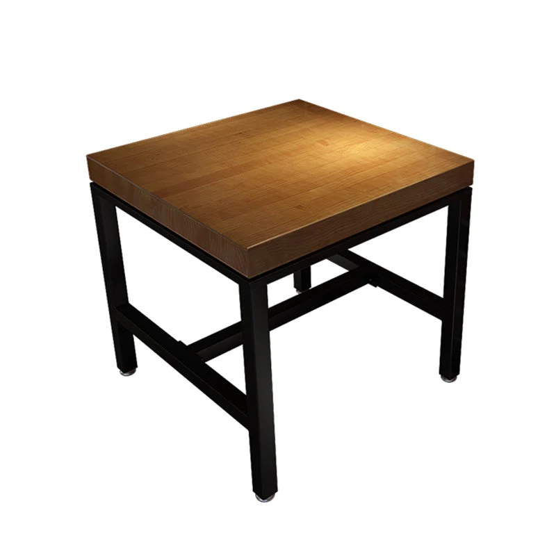 Industrial Pine Wood Table for Restaurant Dining Table with Trestle Base in Black