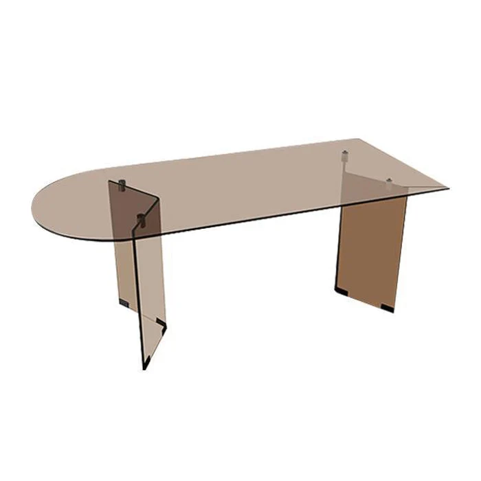 Glass Dining Room Collection Modern Style Double Pedestal Furniture for Home