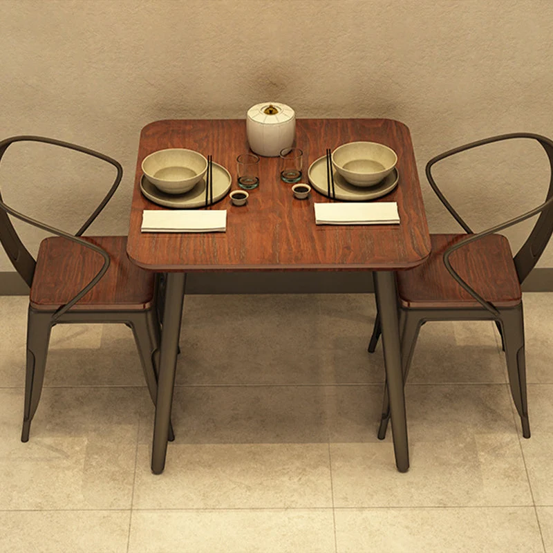 Solid Wood Dining Table Industrial Square Dining Table with 4 Legs