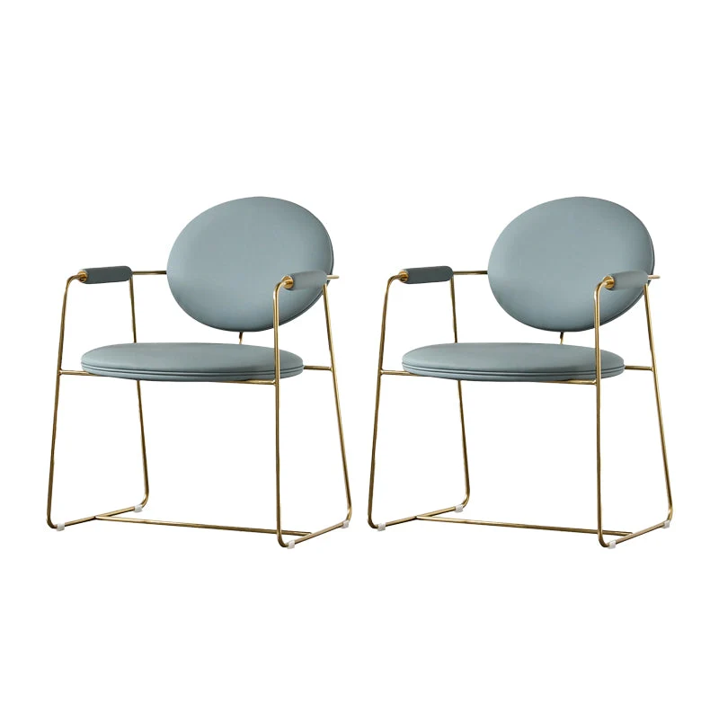 Indoor Glam Dining Chair King Louis Back Arm Chair with Upholstered
