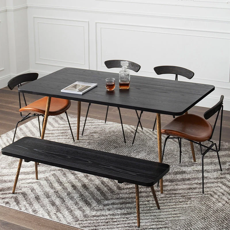 Solid Wood Dining Table Traditional Luxury Dining Table with Gold Frame