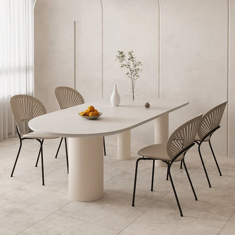 Free Form Table Modern Stone Top Dining Table with 3 Legs for Home