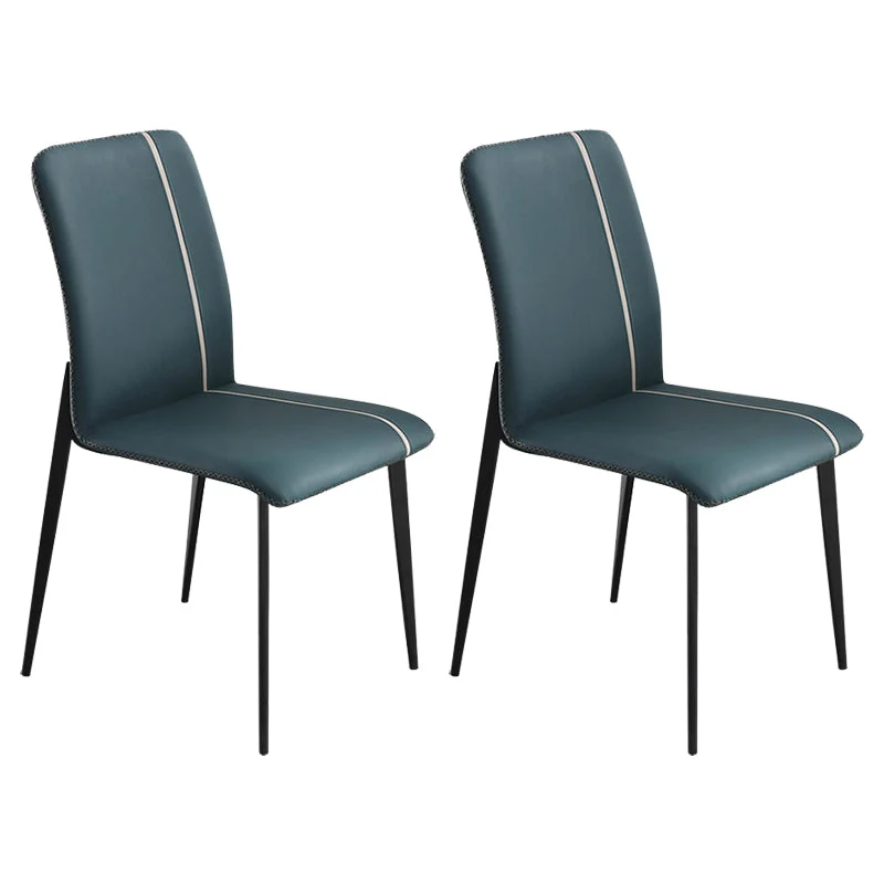 Dining Room Home Upholstered Chair Leather Parsons Armless Chair