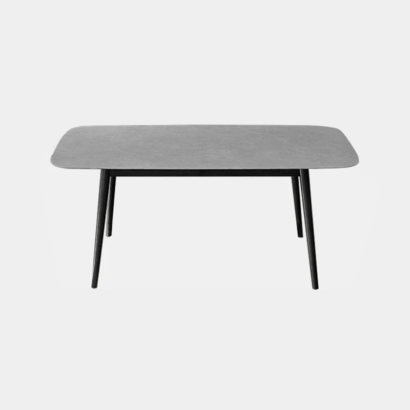 Modern Style Gray Stone Table Rectangle Dining Table for Kitchen