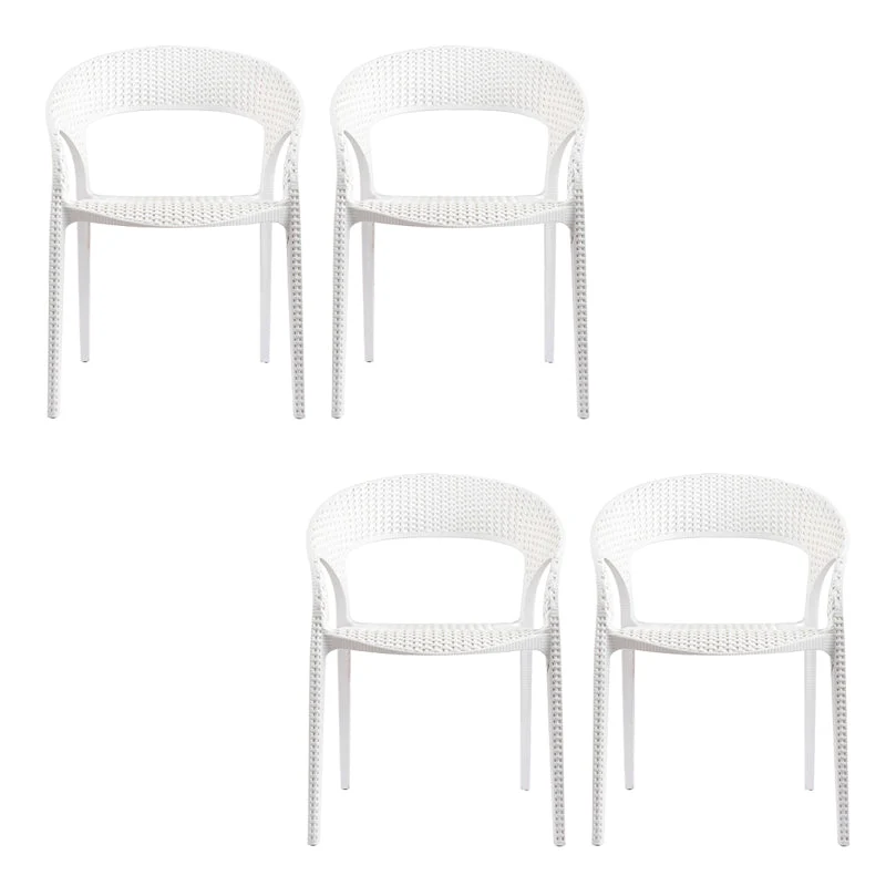 Contemporary Indoor-Outdoor Chair Patio Plastic Dining Arm chair