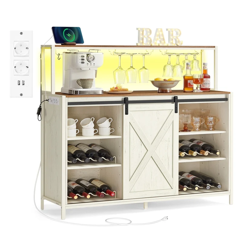 Barschrank mit LED und Stauraum für Wein und Gläser