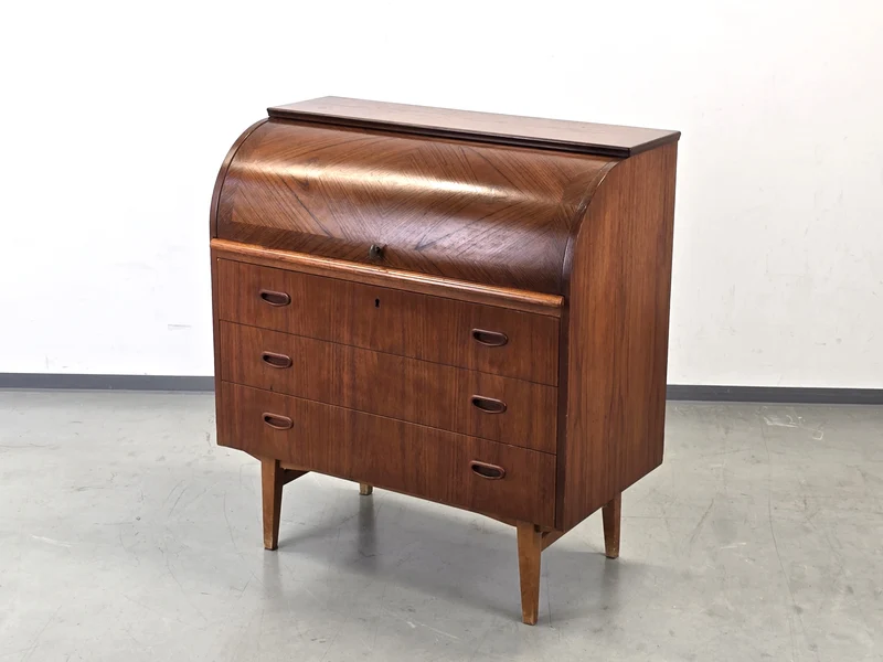 ROYAL BOARD Teak Sekretär Mid Century Rollschreibtisch Kommode 60s