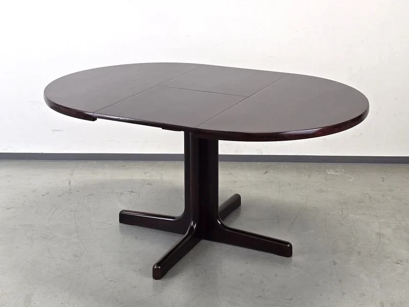 LÜBKE ESSTISCH Palisander Mid Century Säulentisch Oval Ausziehbar Vintage