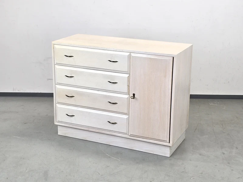 VINTAGE SIDEBOARD Kommode Holz Weiß Mid Century Eiche Anrichte