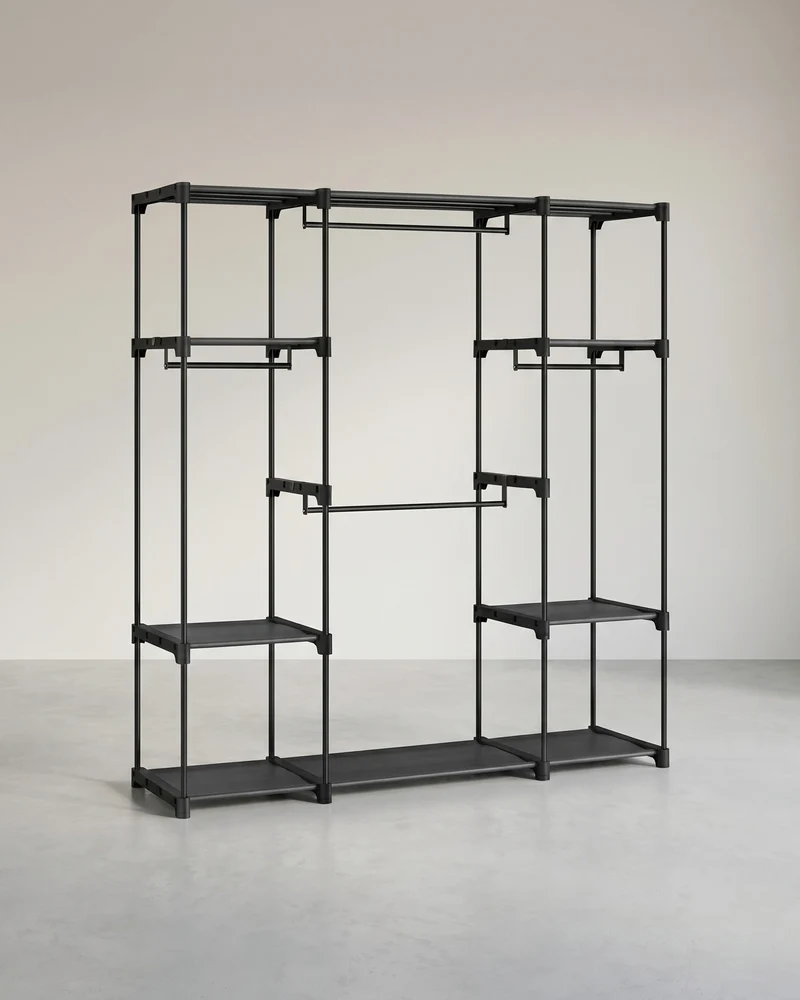 Kleiderschränke – Offener Kleiderschrank – 4 Hängefächer – 43 x 151 x 166 cm