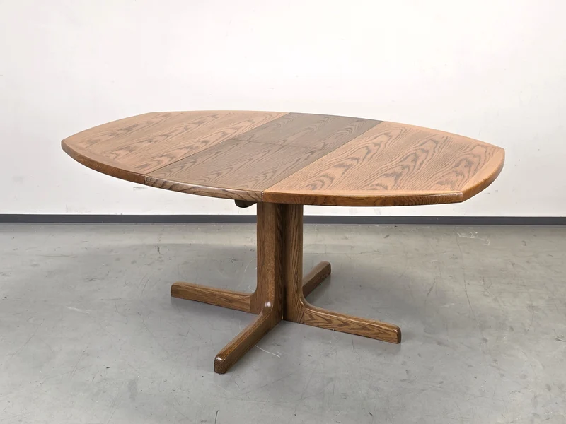 EICHE ESSTISCH Ausziehtisch Mid Century Vintage 70er Säulenfuß Oval