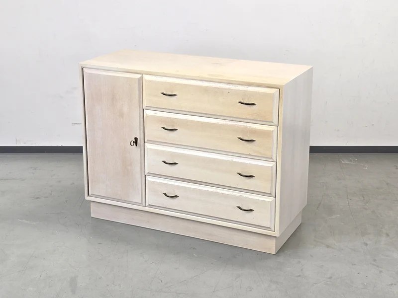VINTAGE SIDEBOARD Kommode Holz Weiß Mid Century Eiche Anrichte