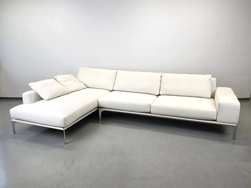 BW SOFA Ecksofa Bielefelder Werkstätten Design Couch Bouclé weiß creme