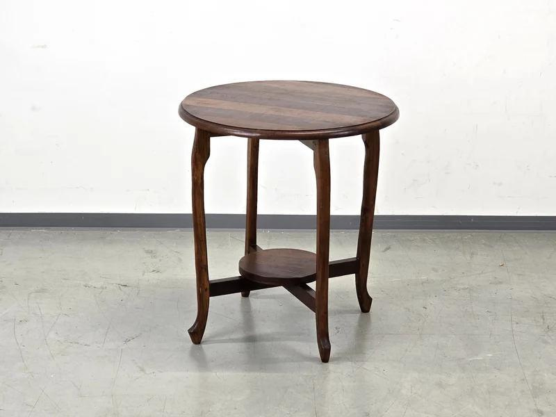 ANTIKER BEISTELLTISCH Jugendstil Blumentisch Holz Rund Vintage Couchtisch