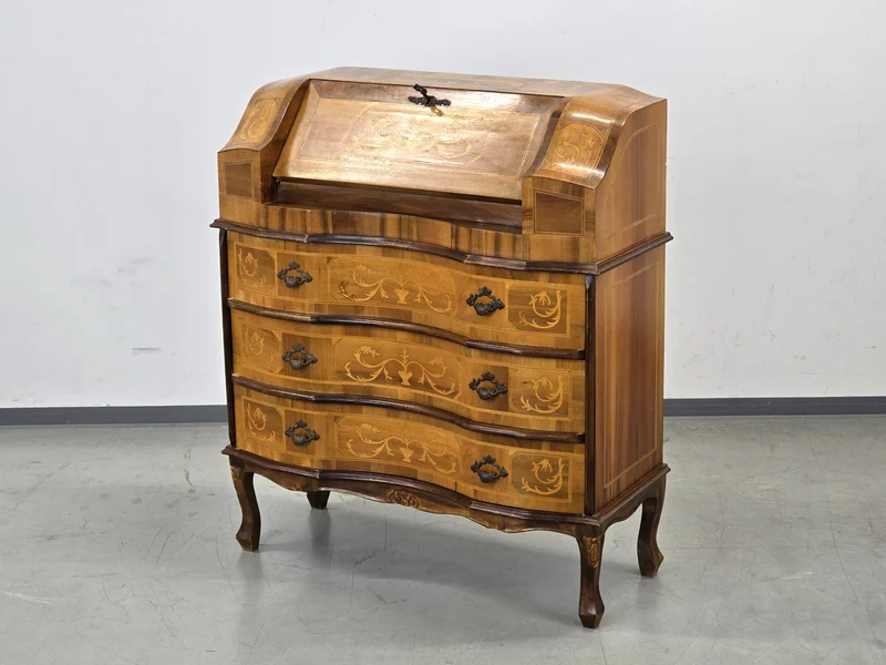 ANTIKE KOMMODE Sekretär Schreibschrank Barock Intarsien Vintage