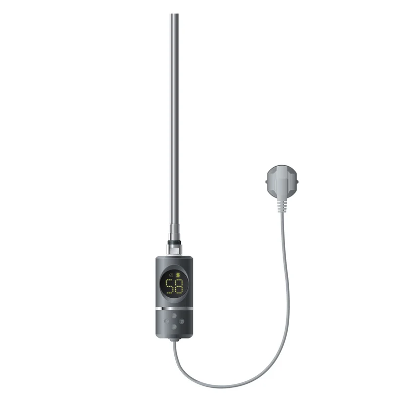 Heizstab 1200W Anthrazit mit Thermostat und LCD Bildschirm LuxeBath