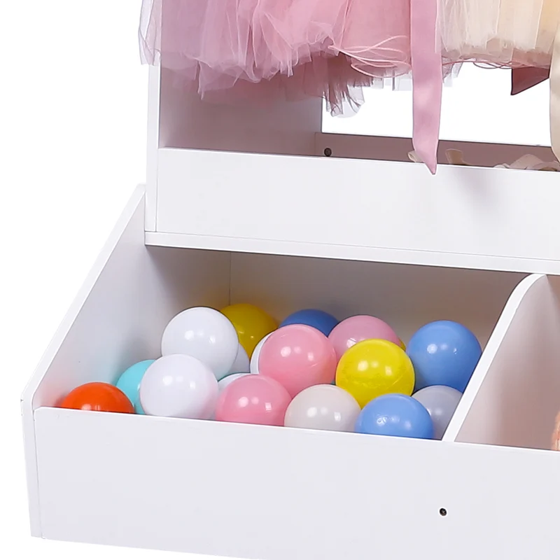 Garvee Dress Up Storage Für Mädchen Mit Licht & Spiegel, MDF, Rosa, Kinderzimmer, 45x32x19 Zoll