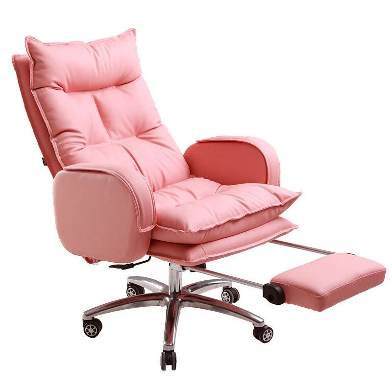 Ergonomic Upholstered Task Chair Modern Faux Leather Arm Desk Chair