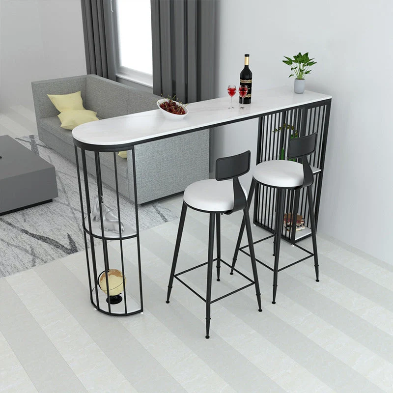 Glam Pub Table Specialty Bar Height Double Pedestal Bar Table