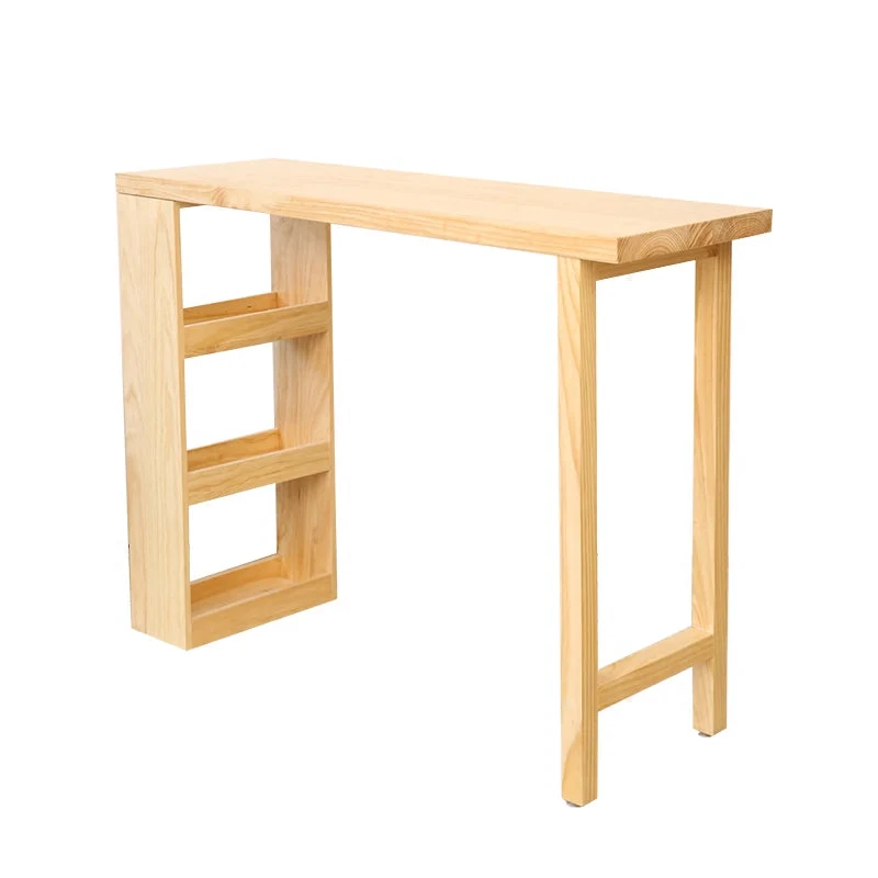 Modern Pub Height Dining Table Pine Wood Counter Height Table