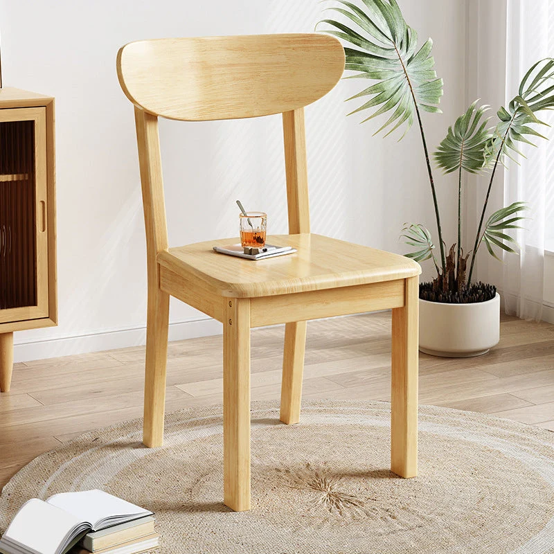 Solid Wood Dining Chair Industrial Style Armless Chair for Dining Room