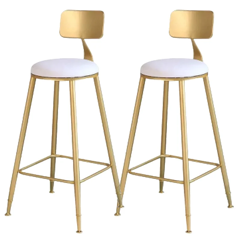 Contemporary Backrest Bar Stools Metal Barstool with Footrest