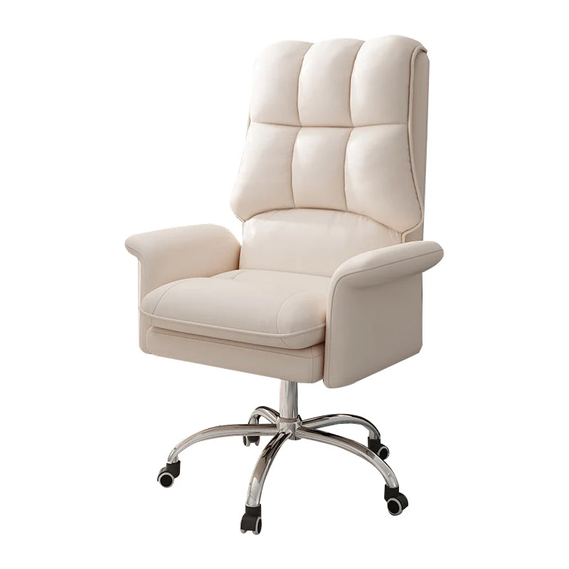 Steel Base Modern Task Chair with Padded Arms High Back Computer Desk Chair