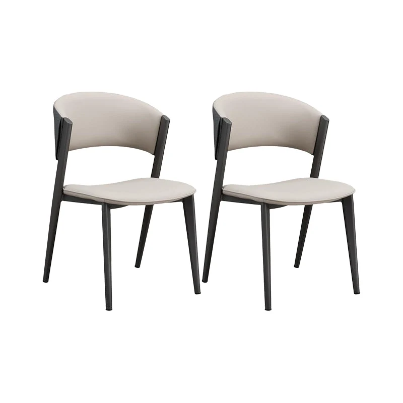 Industrial Upholstered Armless Chair Faux Leather Home Dining Chair