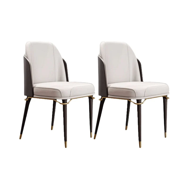 Upholstered Armless Dining Chair Home Faux Leather Dining Side Chair