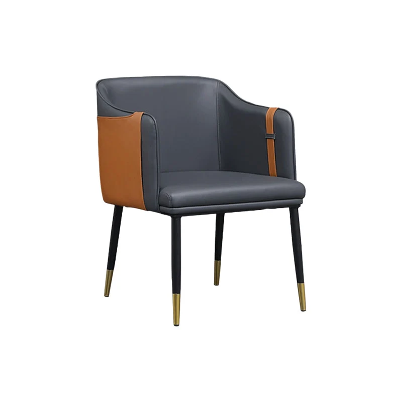 Contemporary Arm Chair Home Faux Leather Upholstered Dining Chair