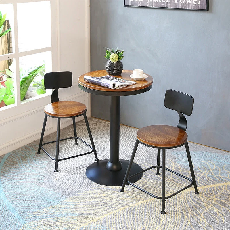 Solid Wood Pub Table Round Bar Height Modern Bar Table for Indoor