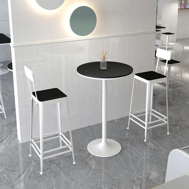 Round Pub Table Glam Bar Height 41-inch Pedestal Bar Table for Indoor