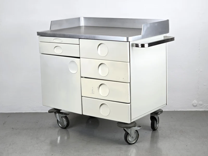MAQUET KOMMODE wagen medizin schrank weiß sideboard industrial servierwagen
