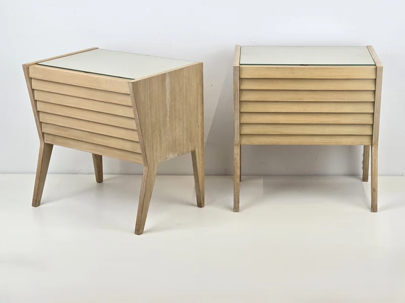 VINTAGE 2ER SET NACHTTISCHE nachttisch holz 1960er schlafzimmer tisch kommode