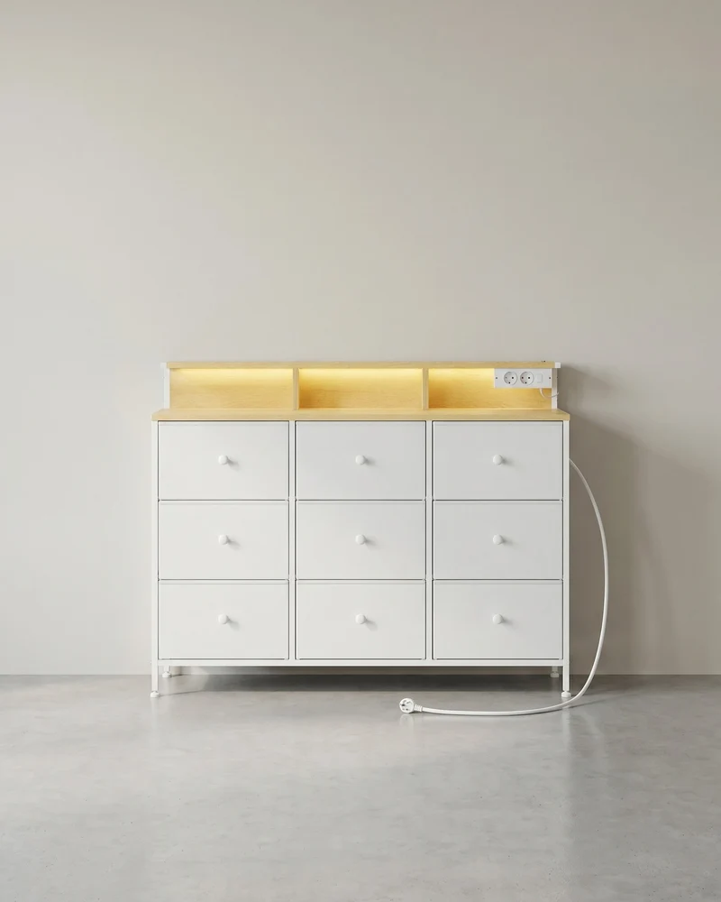Kommode mit USB und Steckdose - Kommode mit LED-Beleuchtung